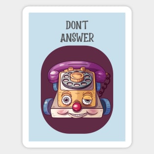 Creepy Vintage "Don't Answer" Chatter Telephone Toy Magnet